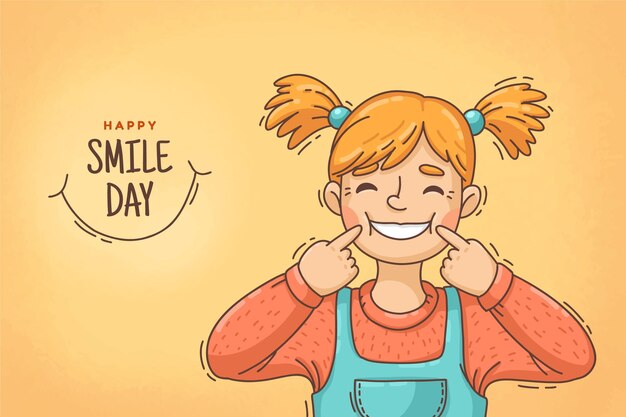 Hand drawn world smile day background