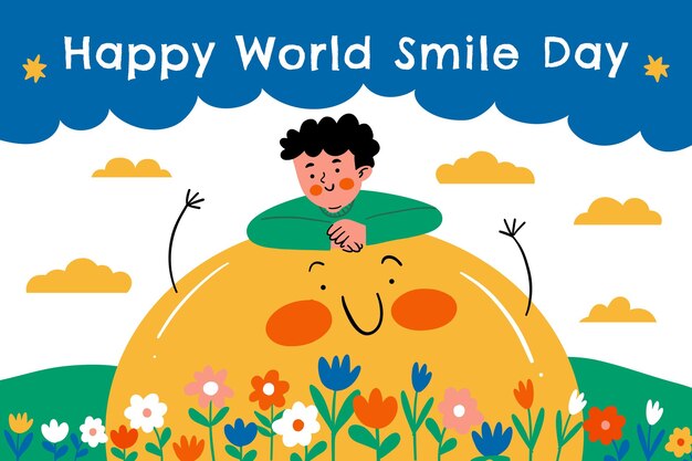 Hand drawn world smile day illustration