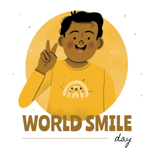 Hand drawn world smile day illustration