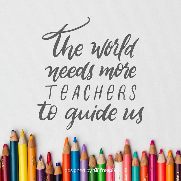 Hand drawn world teacher's day background