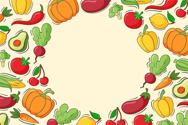 Hand drawn world vegetarian day background