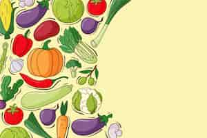 Free vector hand drawn world vegetarian day background