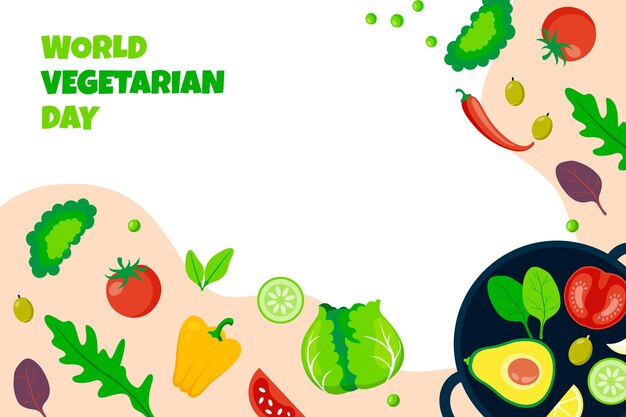 Hand drawn world vegetarian day background