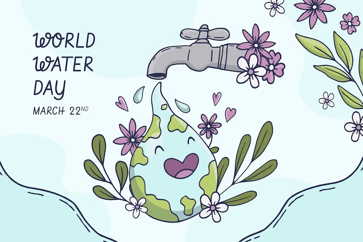 Free Vector hand drawn world water day background
