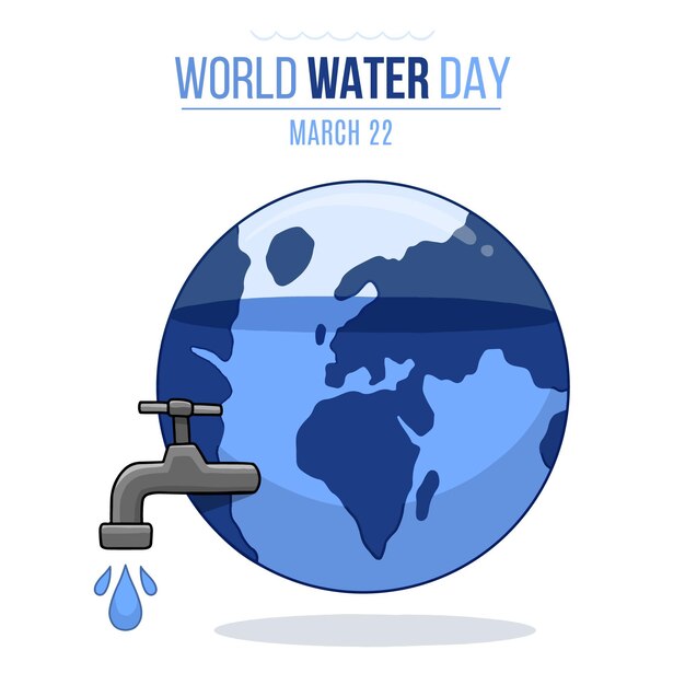 Hand drawn world water day event
