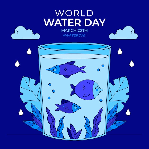 Hand drawn world water day illustration