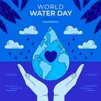 Free vector hand drawn world water day illustration