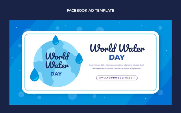 Hand drawn world water day social media promo template