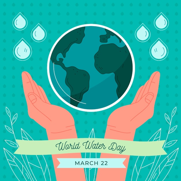 Hand drawn world water day