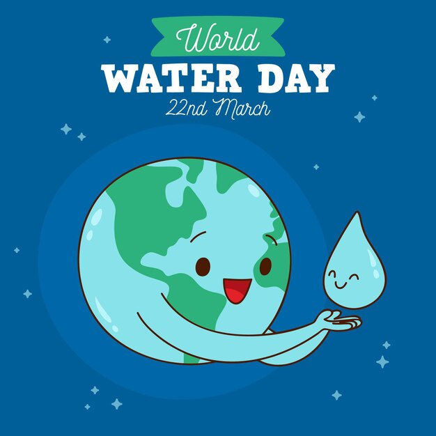 hand drawn world water day