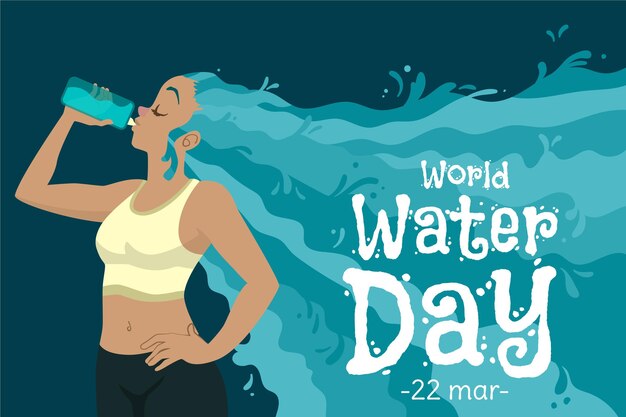 Hand drawn world water day