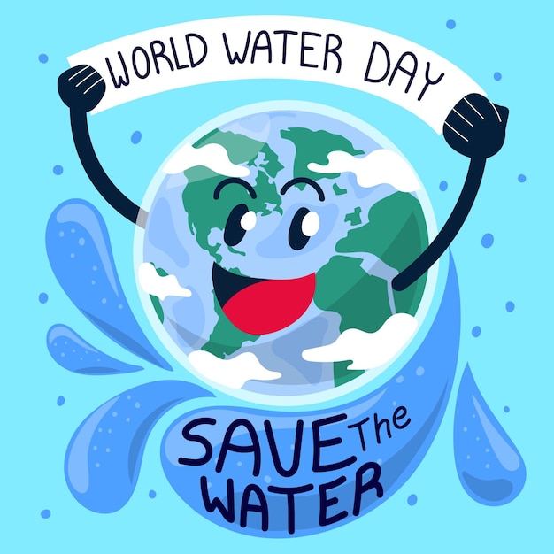 Hand drawn world water day