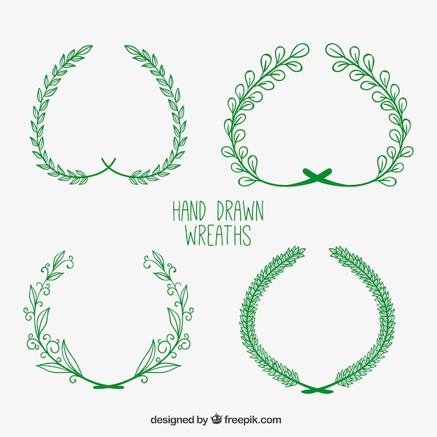 Hand drawn wreaths