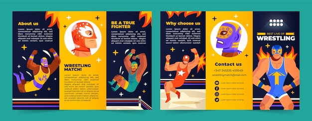 Free vector hand drawn wrestling brochure template