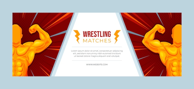 Hand drawn wrestling championship facebook cover