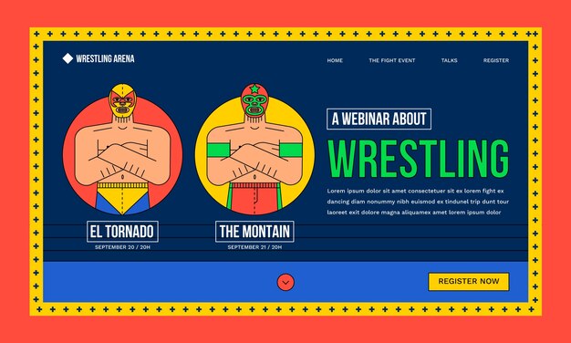 Hand drawn wrestling championship webinar