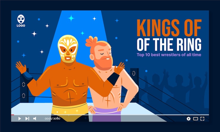 Free Vector hand drawn wrestling fight youtube thumbnail