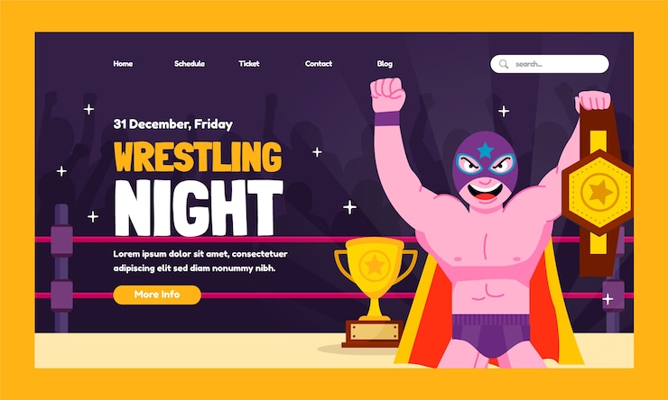 Free Vector hand drawn wrestling landing page