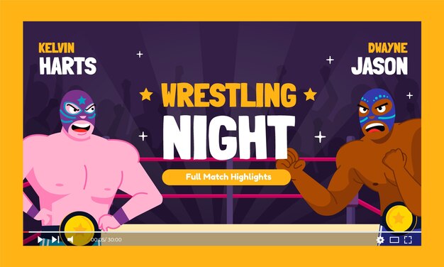 hand drawn wrestling youtube thumbnail