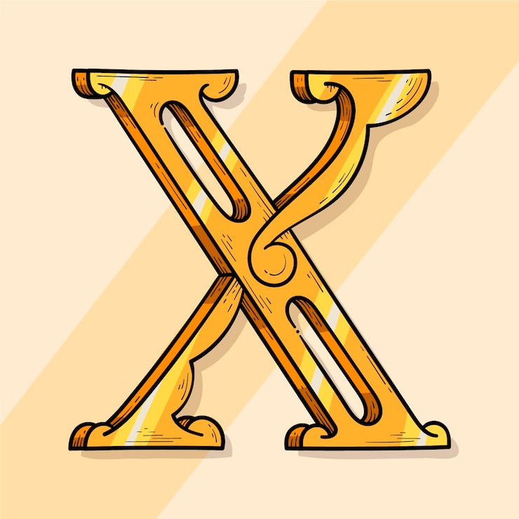 Free Vector hand drawn x logo template