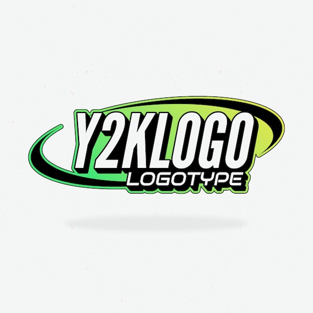Ручной обращается шаблон логотипа y2k