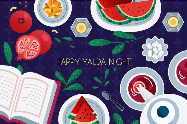 Hand drawn yalda background