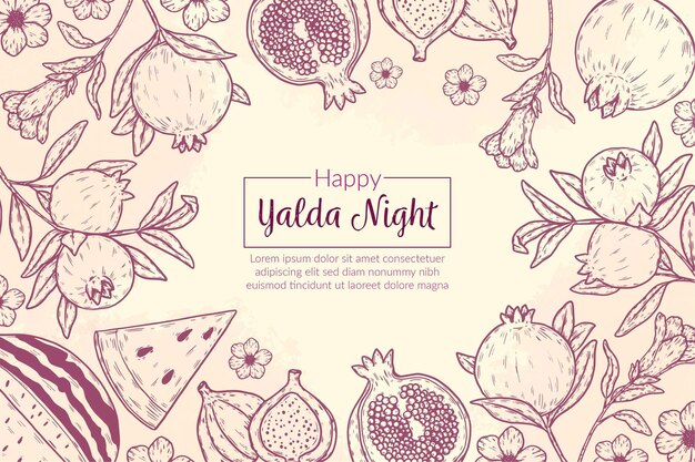 Hand drawn yalda background