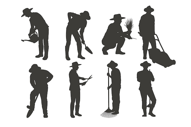 Free vector hand drawn yard work silhouette