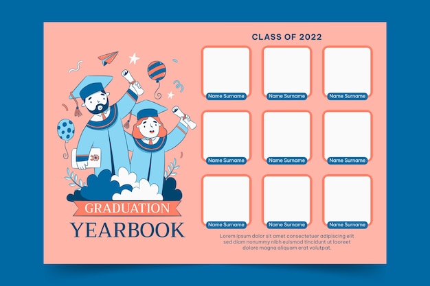 Free vector hand drawn yearbook template