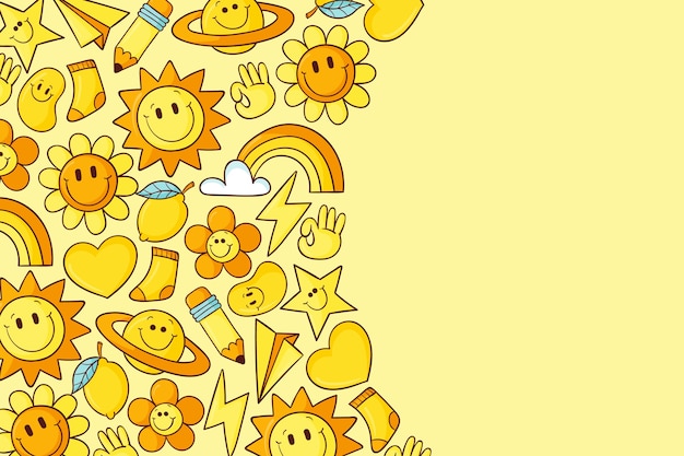 Free vector hand drawn yellow day background