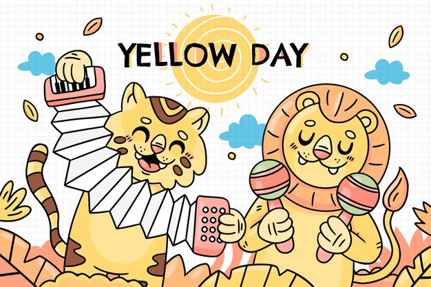 Hand drawn yellow day background