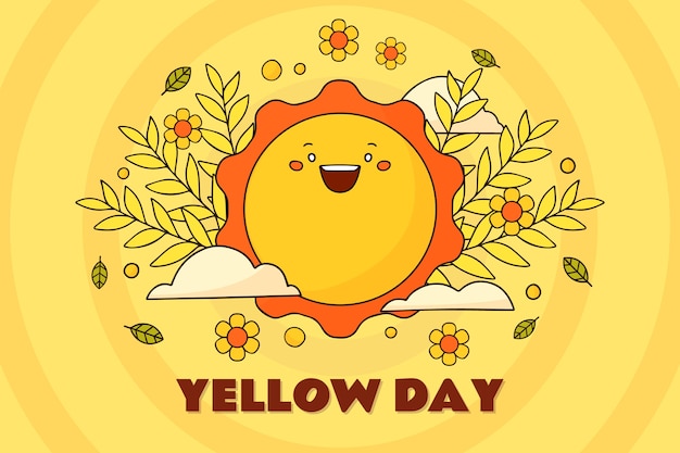 Free vector hand drawn yellow day background