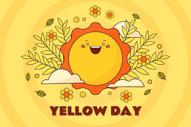 Free Vector hand drawn yellow day background
