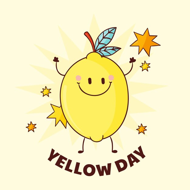 Hand drawn yellow day illustration