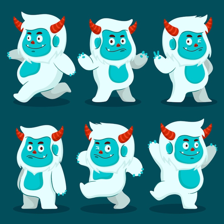 Free Vector hand drawn yeti abominable snowman illustration