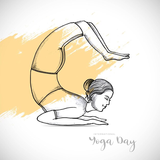 Ручной рисунок йоги Иллюстрации поз и эскизов поз