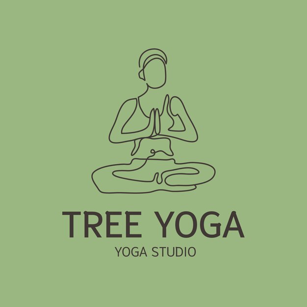 Hand drawn yoga logo template