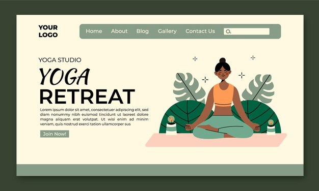 Hand drawn yoga retreat template