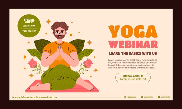 Hand drawn yoga retreat webinar