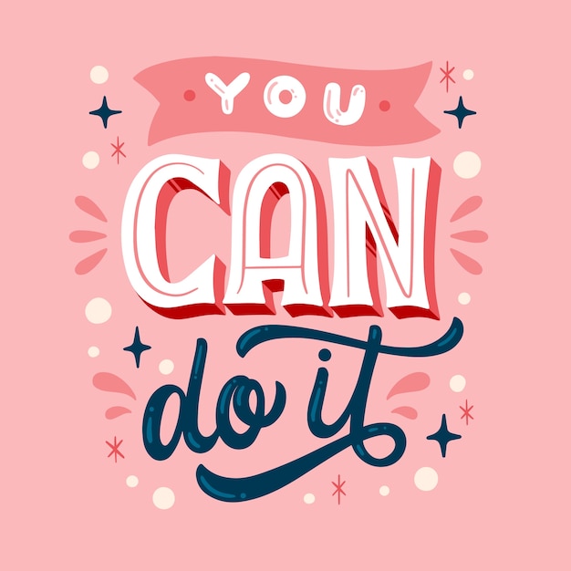 Free vector hand drawn you can do it template