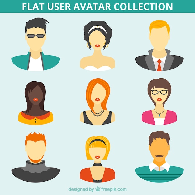 Free vector hand drawn young people avatars