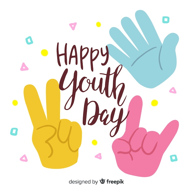 Free vector hand drawn youth day background