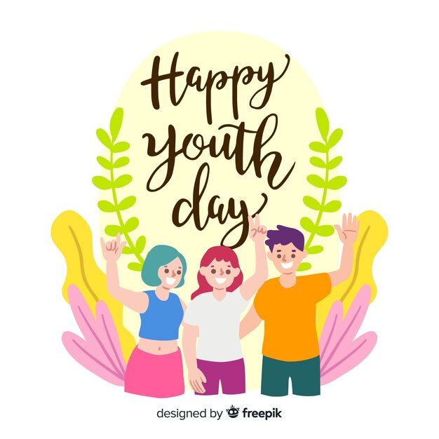 Hand drawn youth day background