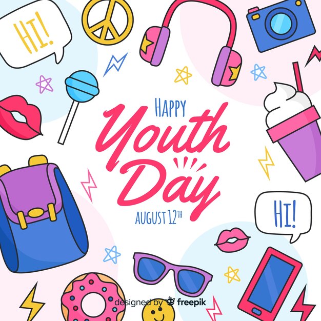 hand drawn youth day background