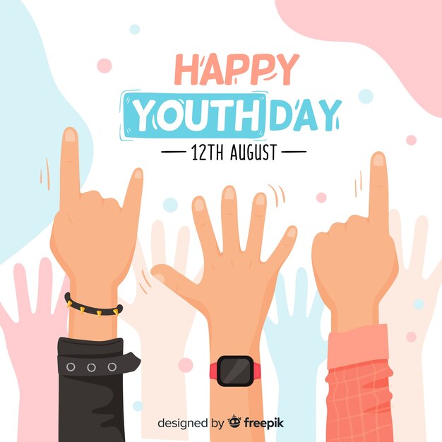 Hand drawn youth day background