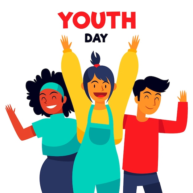 Free vector hand drawn youth day concept