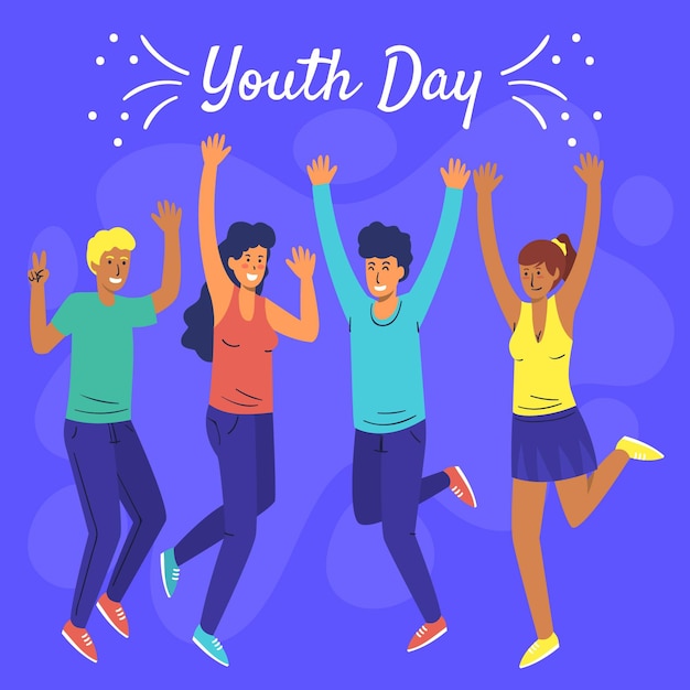 Free vector hand drawn youth day concept