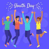 Free vector hand drawn youth day concept