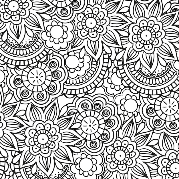 Free vector hand drawn zen doodle  pattern design