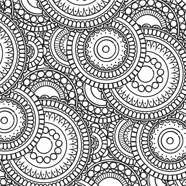 Hand drawn zen doodle  pattern design